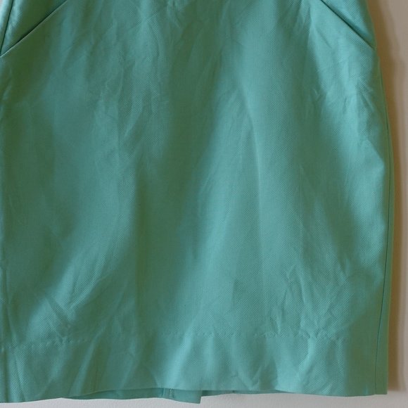 J.Crew Factory Cotton Double Serge Bright Mint Pencil skirt 0 - Picture 11 of 13